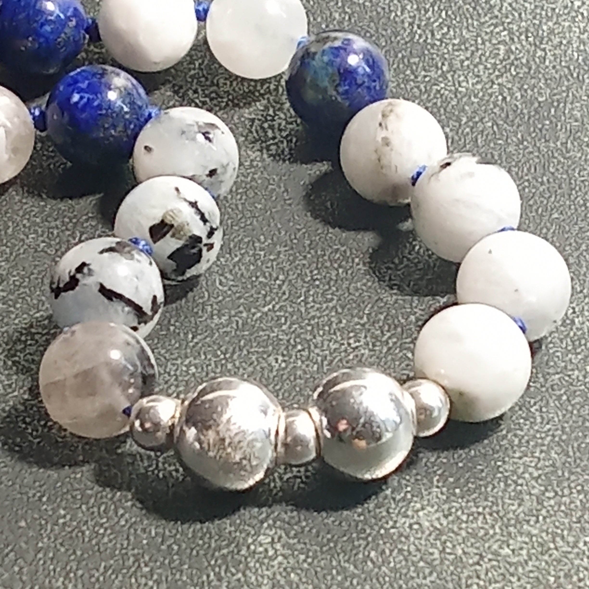 108-Bead Mala — Lapis Lazuli & Moonstone