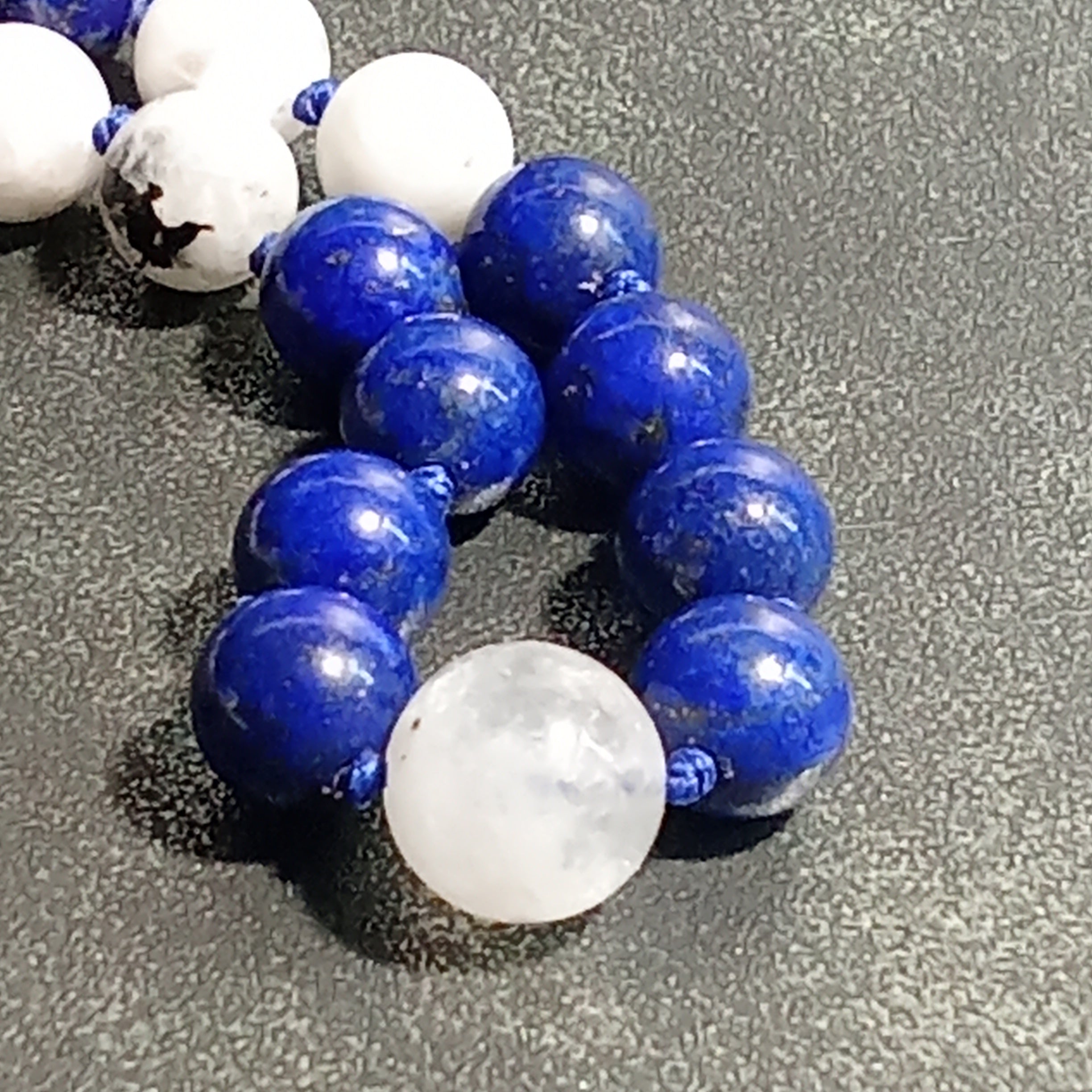 108-Bead Mala — Lapis Lazuli & Moonstone