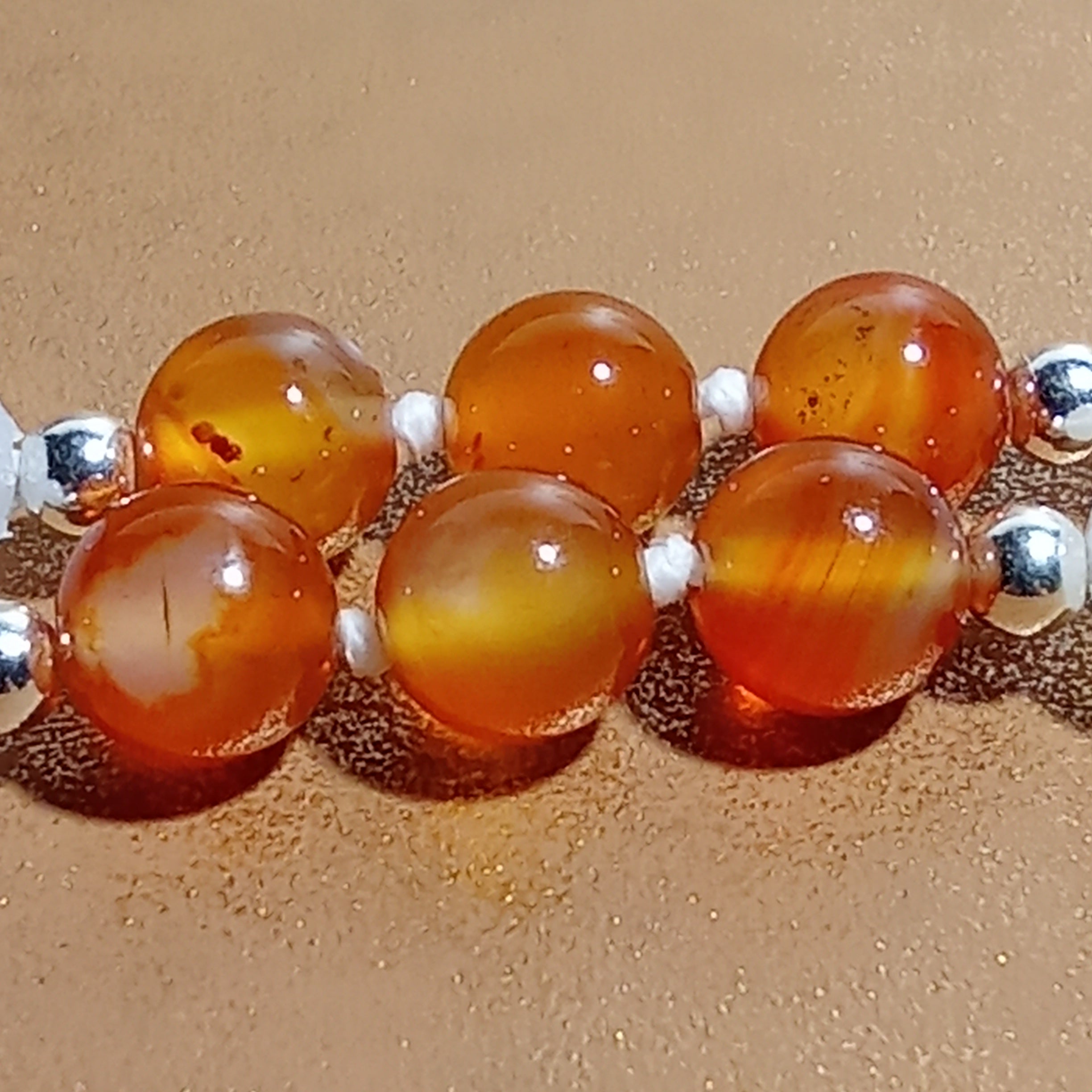 Carnelian & White Agate Necklace