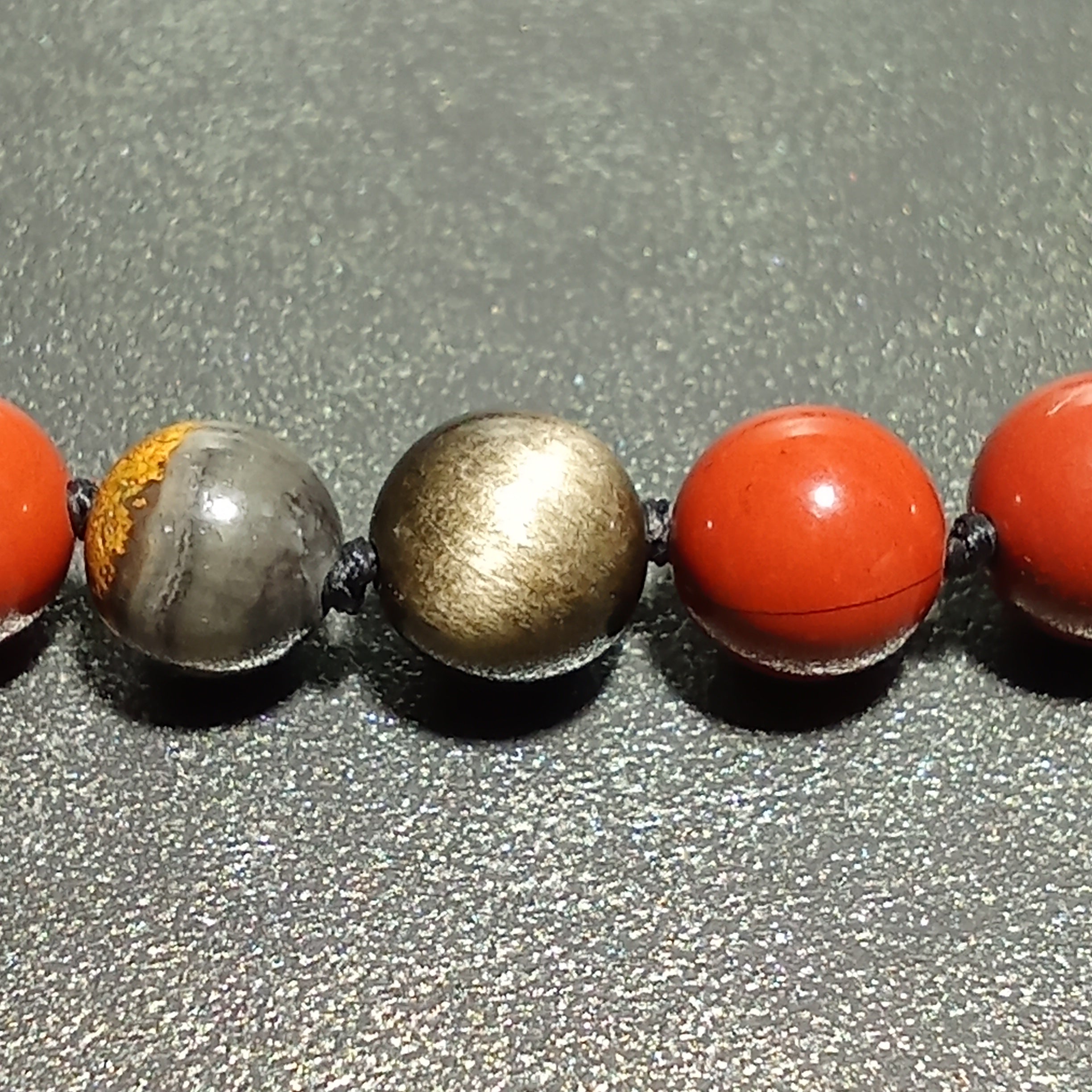 108-Bead Mala — Bumblebee Jasper (AAAAA), Red Jasper & Golden Sheen Obsidian