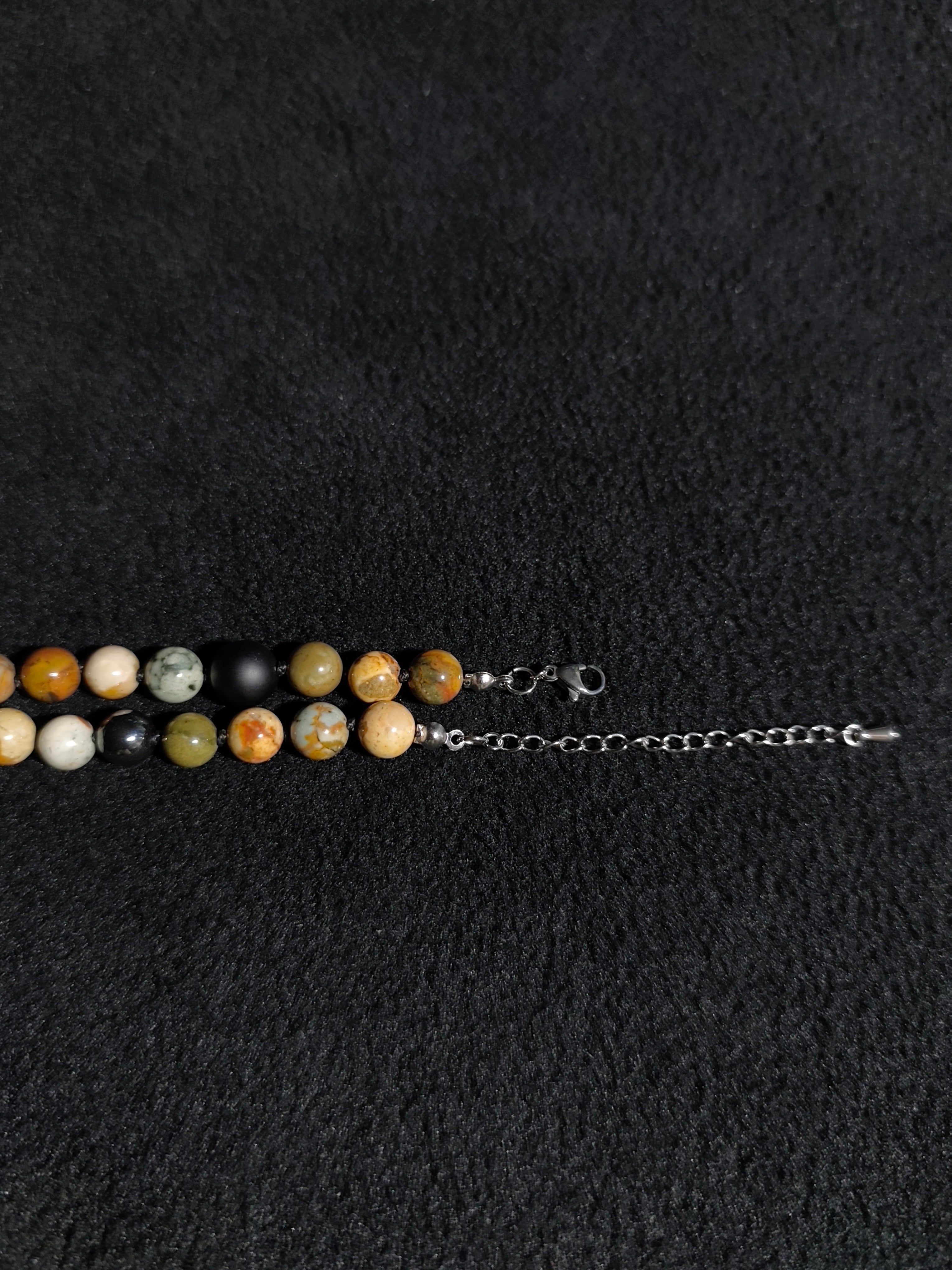 Mineral Strand – Owyhee Jasper, Matte Onyx, Hematite & Ivory Jade