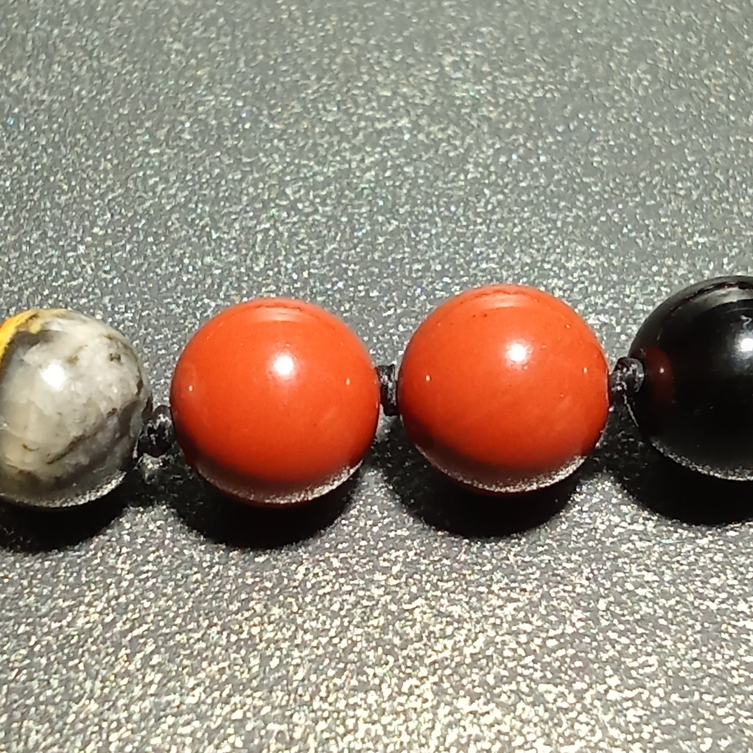 108-Bead Mala — Bumblebee Jasper (AAAAA), Red Jasper & Golden Sheen Obsidian