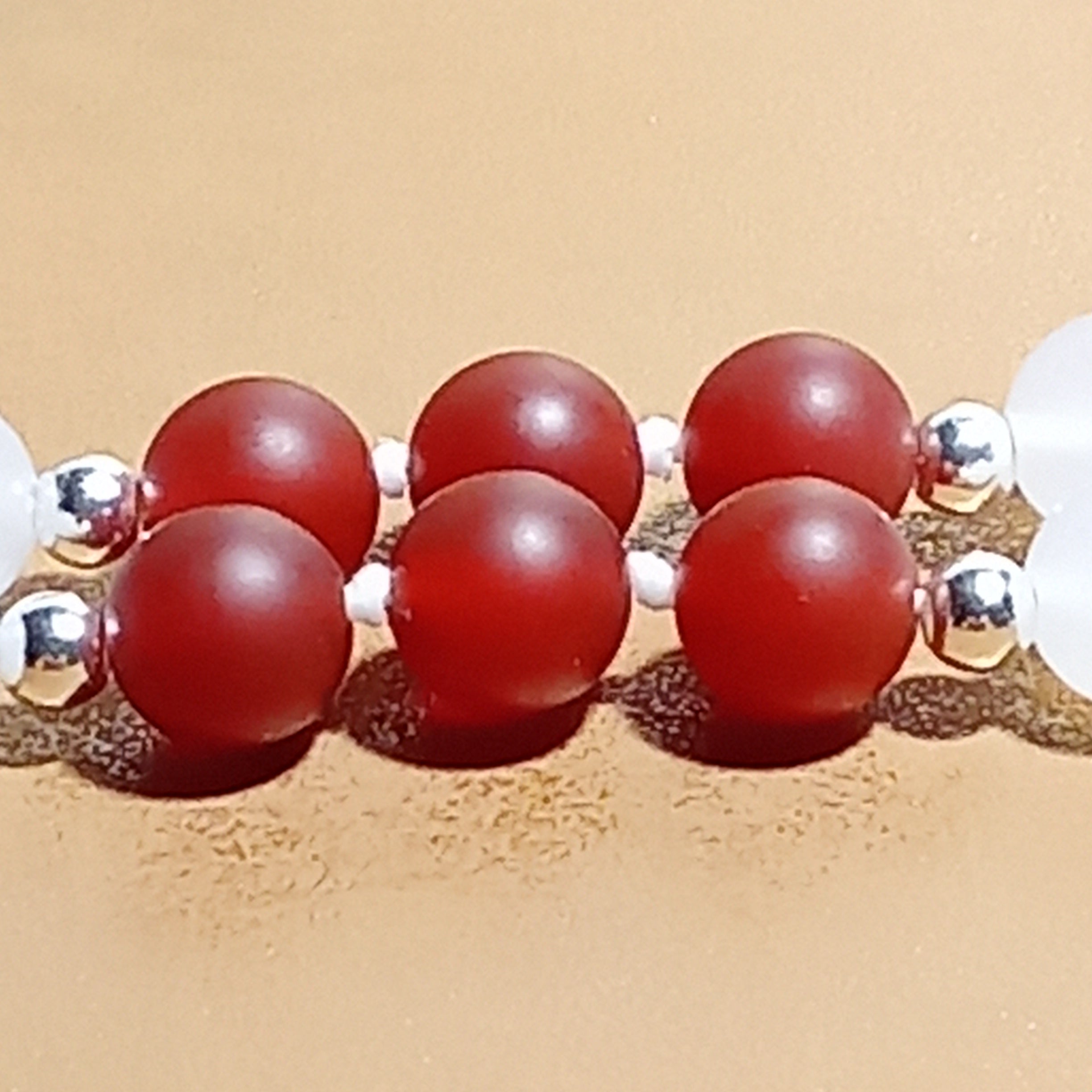 Carnelian & White Agate Necklace