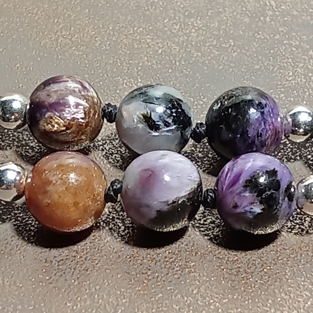 Charoite & Black Tourmaline Necklace