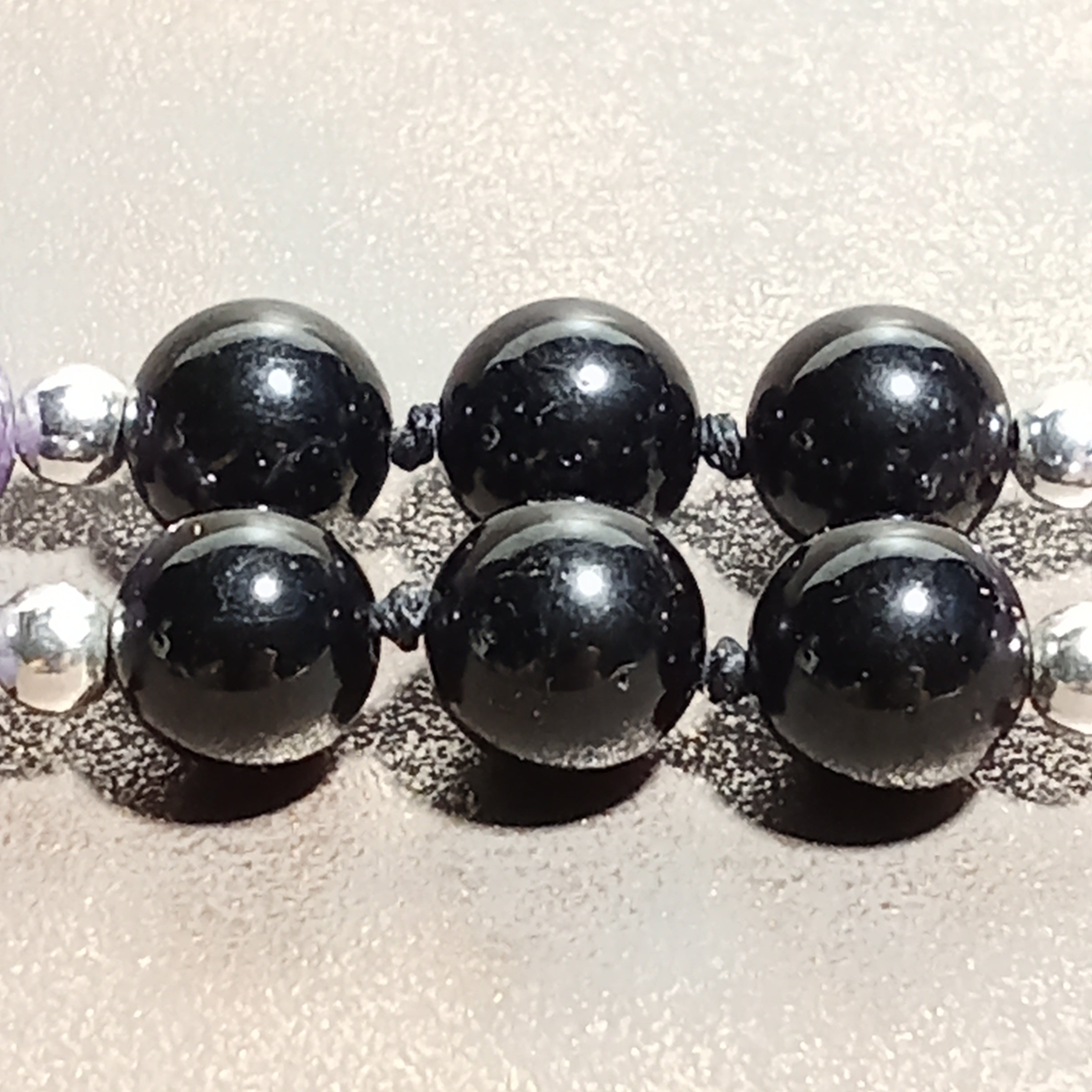 Charoite & Black Tourmaline Necklace