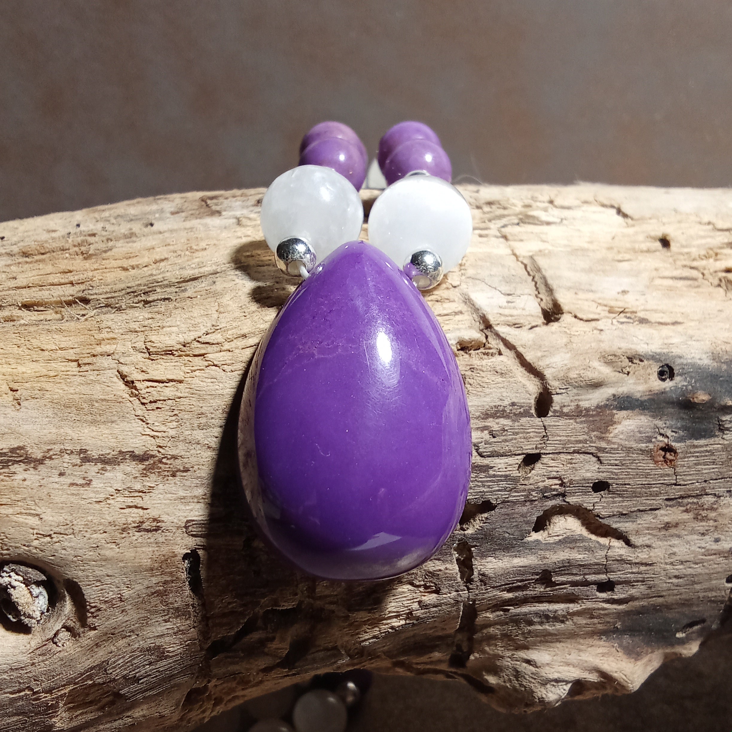 Phosphosiderite & Selenite Necklace